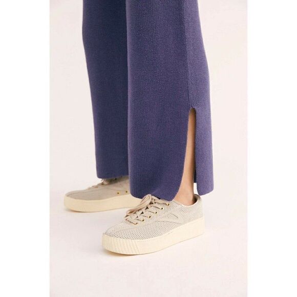 NEW FREE PEOPLE FP BEACH Sz XS RIBBED KNIT HAVANA SWEATER PANT IN COSMIC CLOUD - Picture 3 of 4